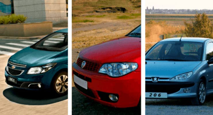 Veja qual carro é mais seguro entre o Fiat Palio, Chevrolet Onix ou Peugeot 206