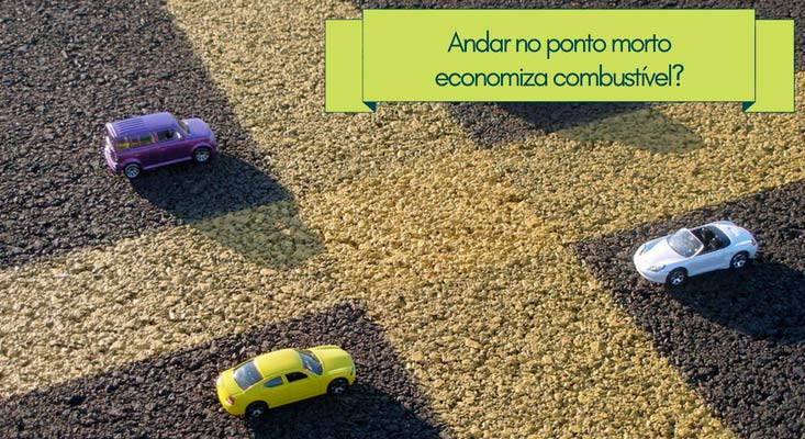 imagem de carros em miniatura no estacionamento com a descrição "andar no ponto morto economiza combustível?"