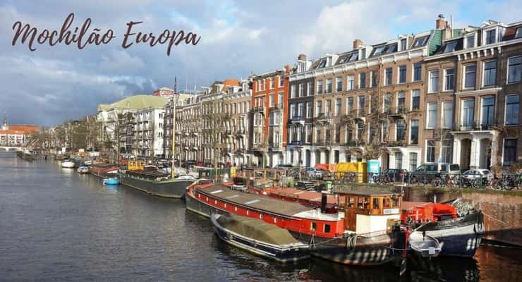 Imagem da cidade de Amsterdam com a descrição mochilão europa